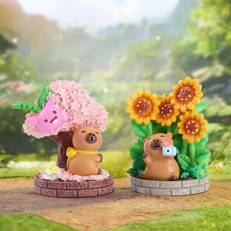 Capybara Jungle Time Blind Box Figurine unique, figurine d'animal mignonne, jouet de collection, boîte mystère, décoration, ornement de bureau, kawaii