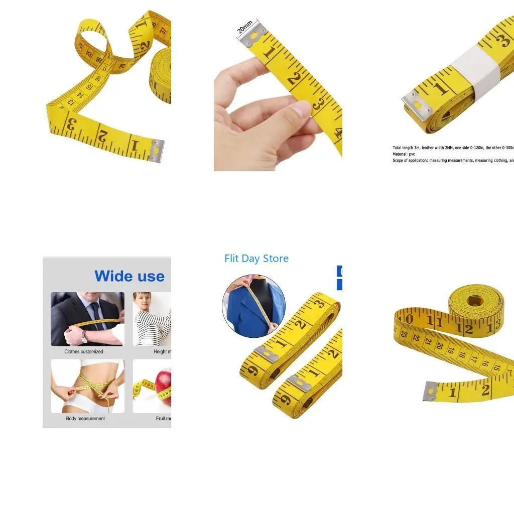 F92C Flexible Ruler Soft Tape Measure Metric/Inches Measuring Tape Compatible for w/ Sewing Tailor Cloth Body Measurement Hei