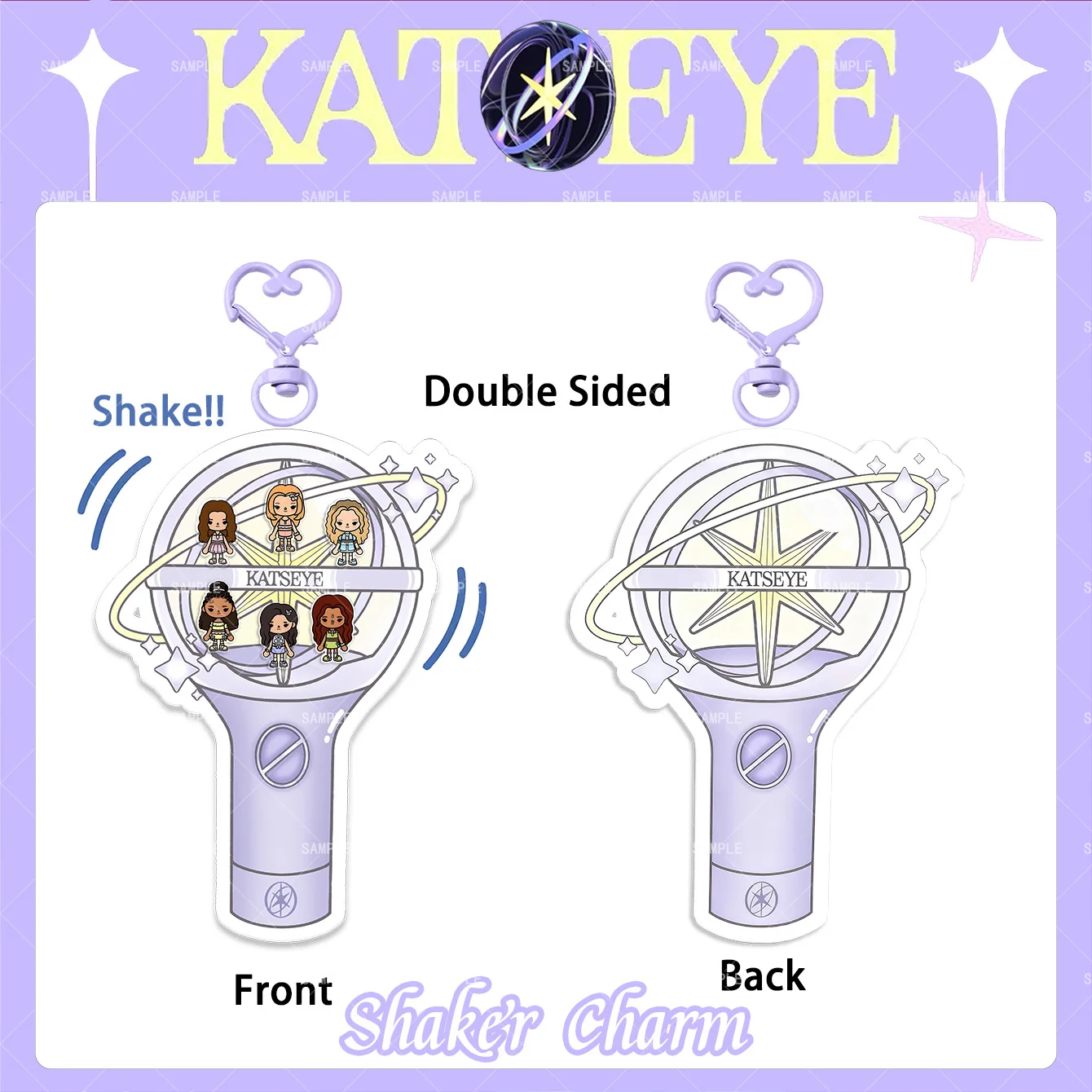 

KATSEYE Shaker Charm, Kpop Lightstick Keychain,Kpop Fans Merch Goods, 2D Acrylic Shaker Keychain, Bag Charm, Birthday Gift