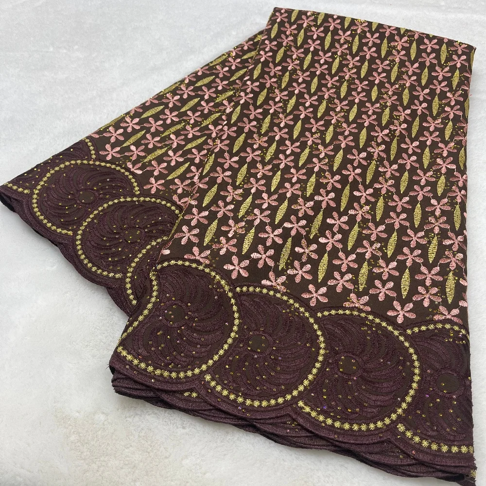 

Африканская нигерийская кружевная ткань с вышивкой 2026, швейцарская вуаль, кружевная ткань с камнями, платье для женщин, элегантное шитье