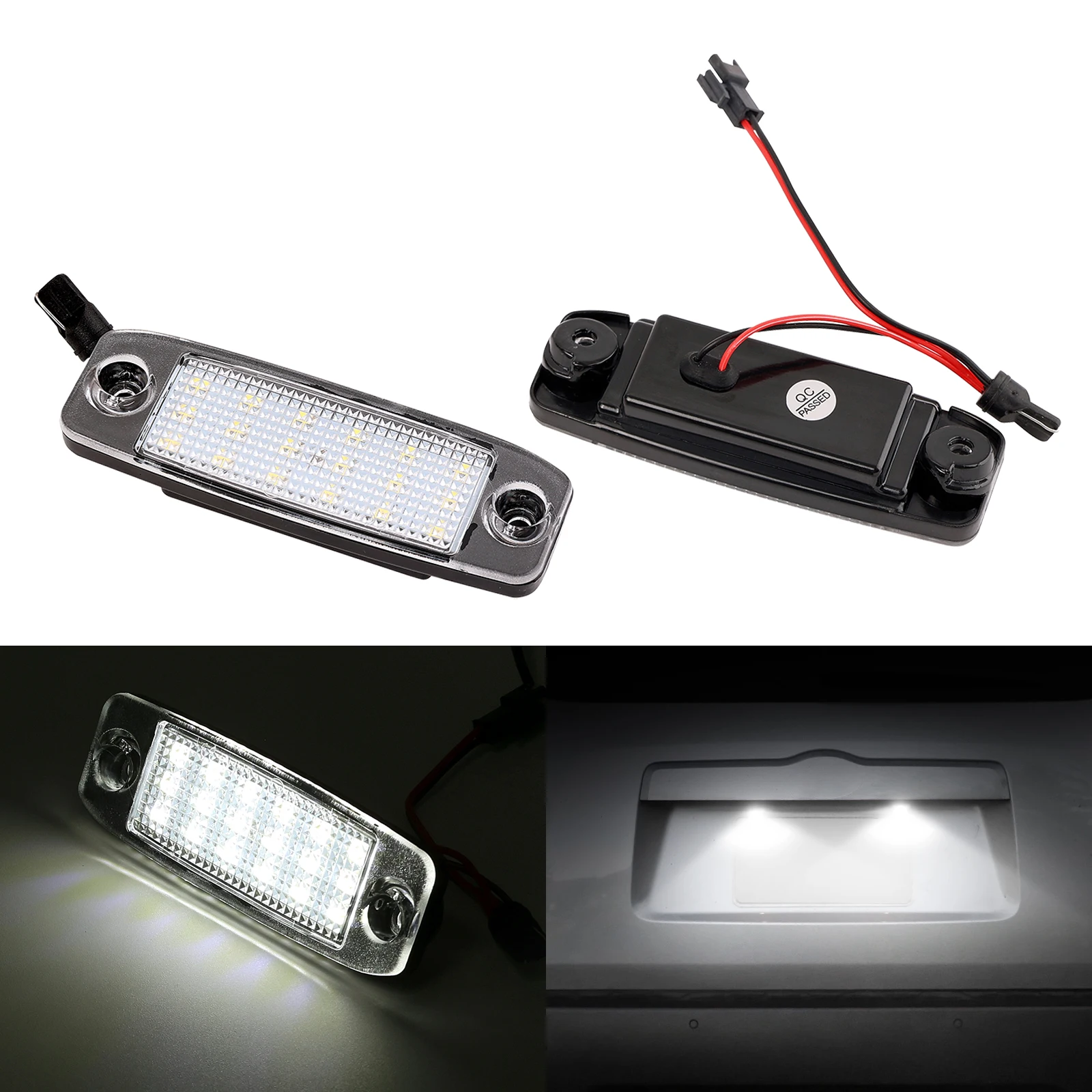 12V LED License Number Plate Light Lamps For Kia Sportage Sorento For Hyundai Tucson Sonata White License Plate Lights Assembly