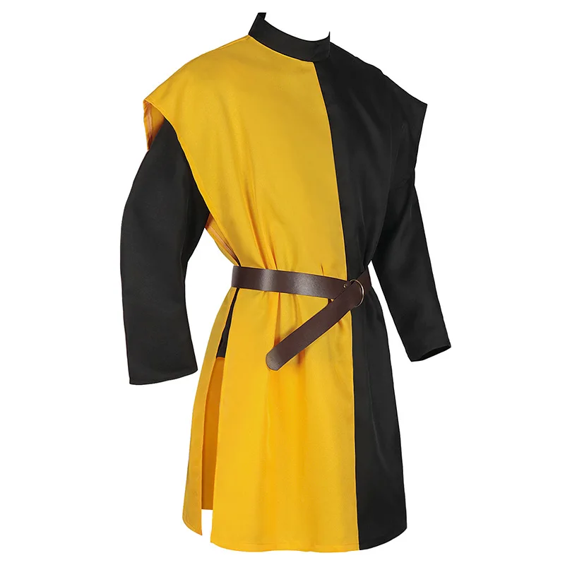 할로윈 남성 중세 기사 템플릿 십자군 코스프레 의상, 전사 기사 갑옷, 빈티지 로브, 플러스 사이즈 볼 파티 의상