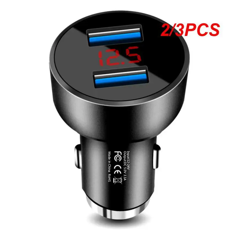 2/3PCS 3.0 car charger Multi-function dual USB  LED display  voltmeter monitors Car cigarette lighter charger adapter car