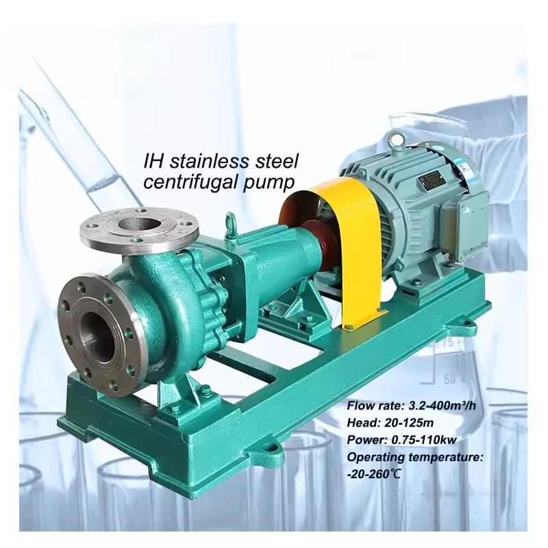 IH65-40-200 IH Horizontal End Suction Centrifugal Chemical Pump Anticorrosive Acid and Alkali   Industry