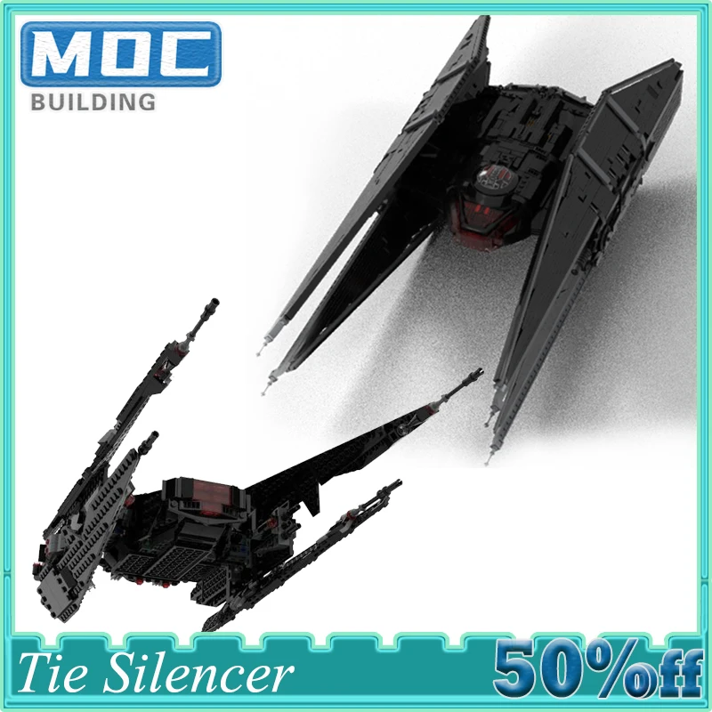 

NEW Plan MOC Spaceship Model Tie Silencer Building Block DIY Modular Bricks Collection DIY Assembly Set Toys Xmas Gift