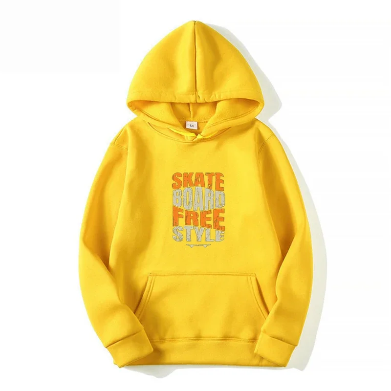 

Teenagers Hip Hop Skateboard Print Hoodies Casual Loose Sweatshirt Autumn Fleece Hoodie Male Long Sleeve Pullover Tops