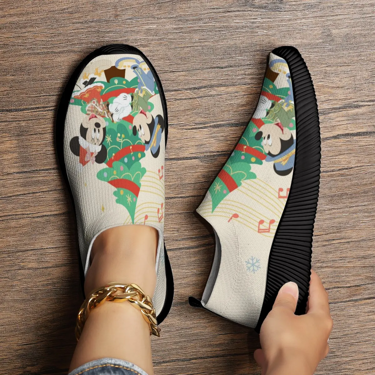 

Женские кроссовки Disney с Микки Маусом, обувь без шнуровки на плоской подошве, женские лоферы, прогулочная женская вулканизированная обувь на плоской подошве, Zapatillas Mujer