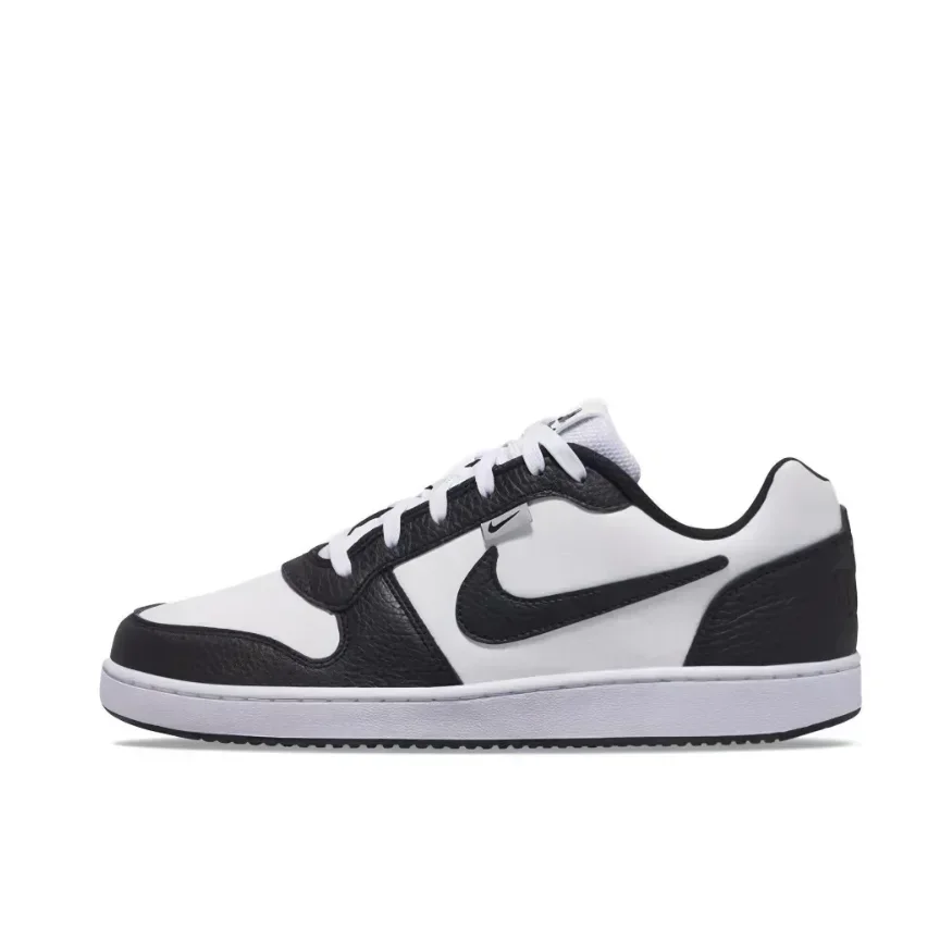 Nike EBERNON low prm “blanco y negro” deportes y ocio cómodos retro cien zapatos de tabla baja para hombres