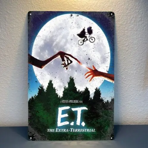 ET der Außerirdische Film Metallposter - Sammlerstück Blechschild 20x30cm - Aluminium