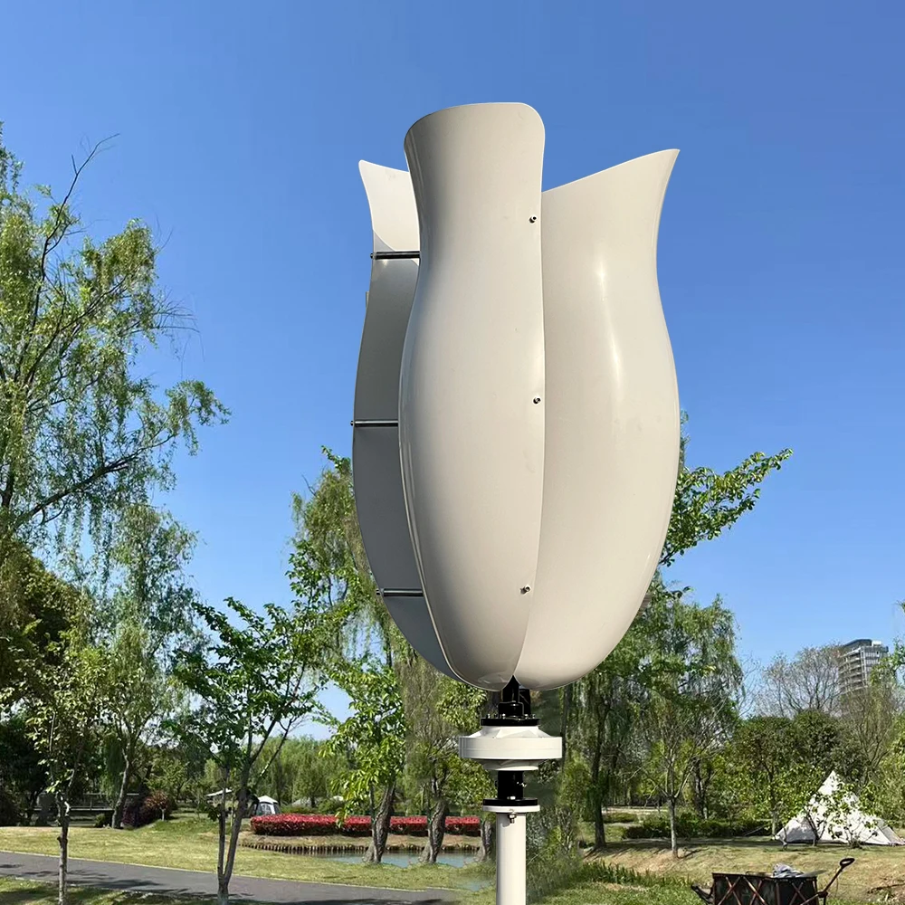 8000W 10000W 12V 24V 48V Vertical Wind Turbine Rose Shape Colorful Wind Power Generator MPPT Hybrid Controller Home Farm Use