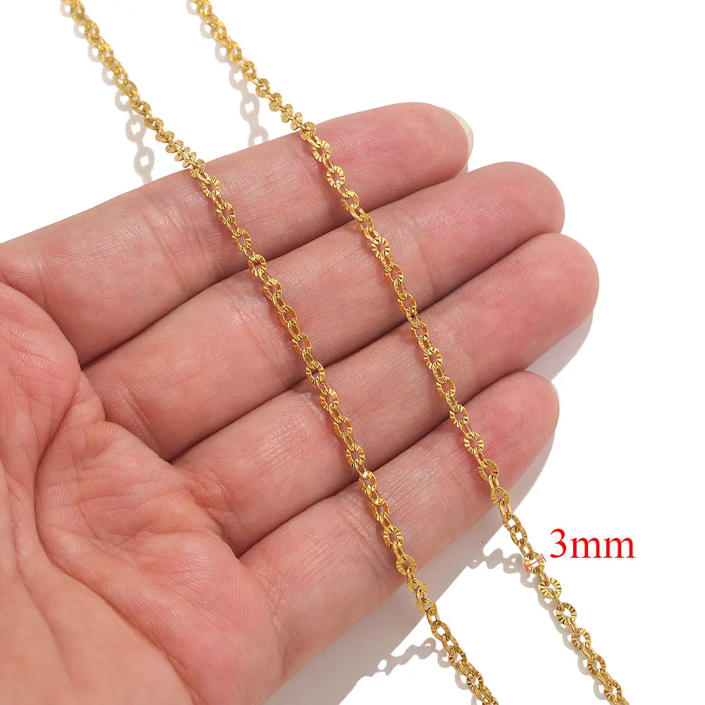 2 Meter Lippen Perlen Kette Edelstahl Kabel Ketten für Schmuckherstellung DIY Halskette Armband Zubehör Goldkette Erkenntnisse
