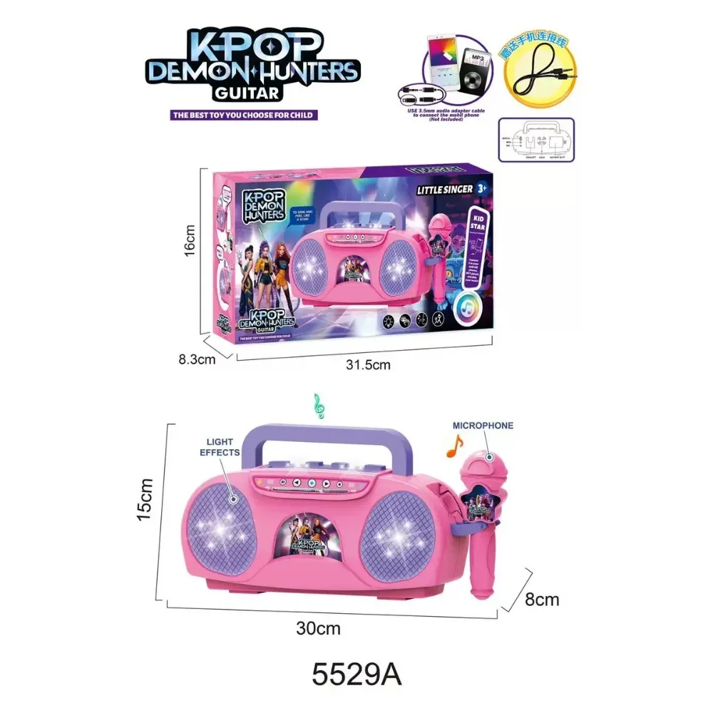 Kpop Demon Muziekmicrofoon Kinderspeelgoed met lichtmicrofoon Kan liedjes spelen Speelgoed Halloween- en kerstcadeaus voor kinderen