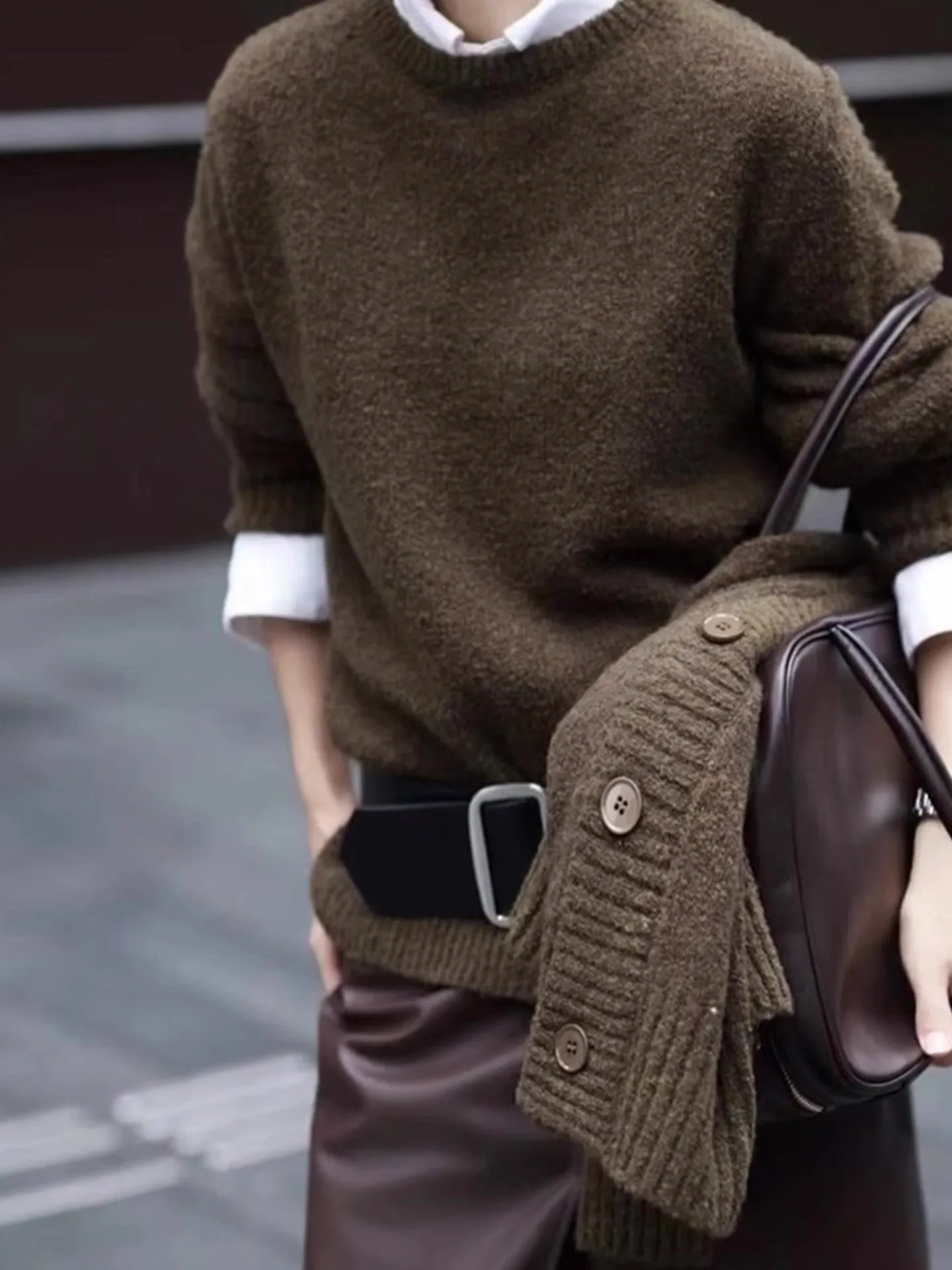 

Трикотаж Camere в стиле ретро, круглый пуловер Ne, длинный свек, модный уникальный дизайн, корейский свободный крой, осенний топ, женский...