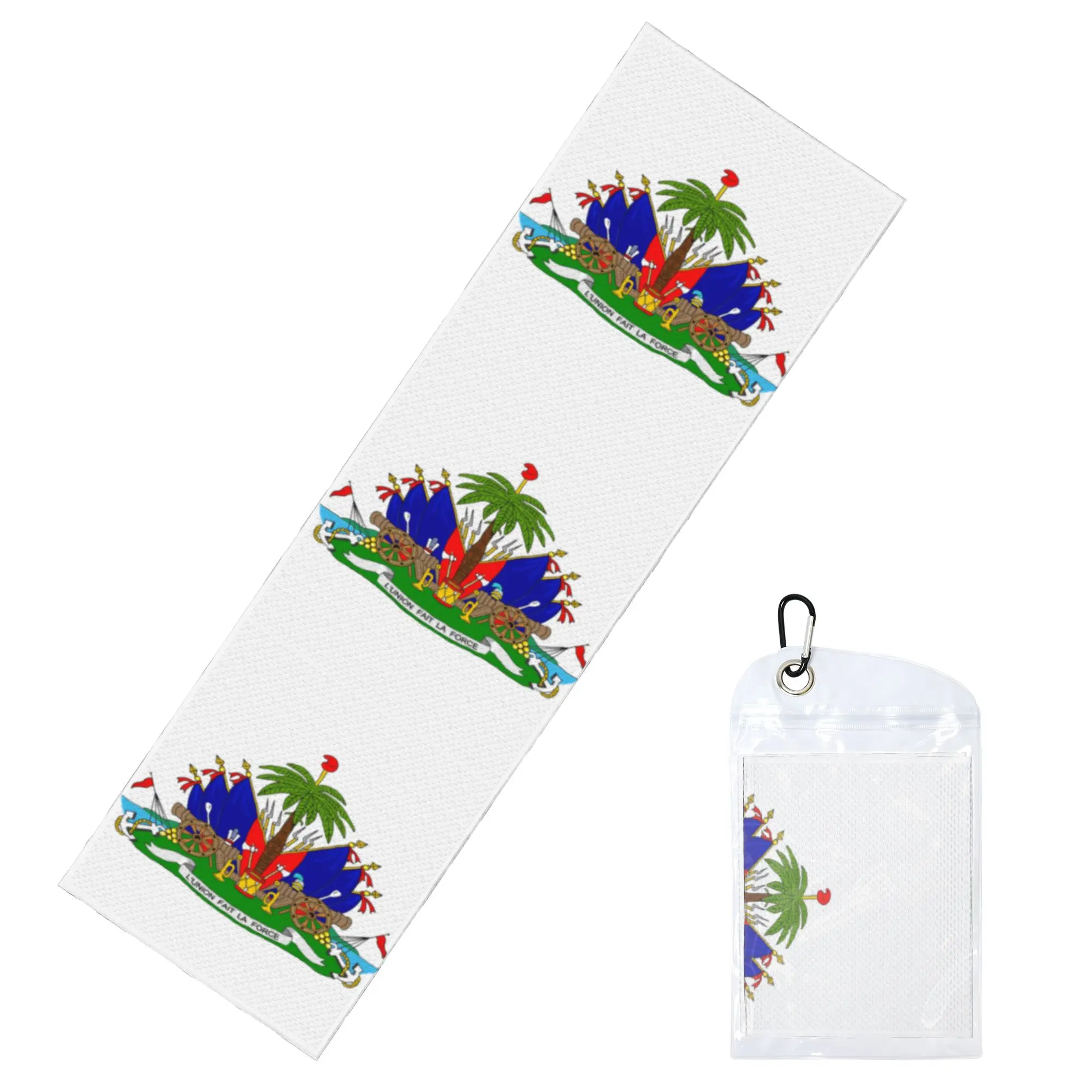 Haiti Flag Cold Exercise Towel  Yoga And Fitness Running Outdoor Activities Travelling Swimming Camping Towels