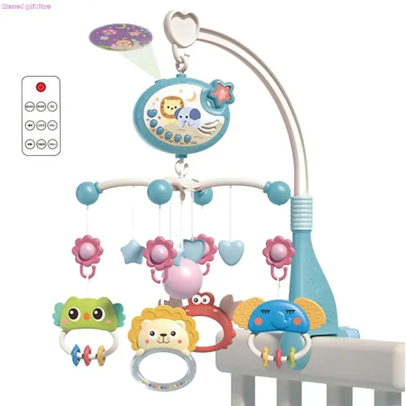 D0JC – jouet Musical pour bébé, avec projecteur d'animaux rotatif, 400 mélodies, Mobile pour berceau à distance