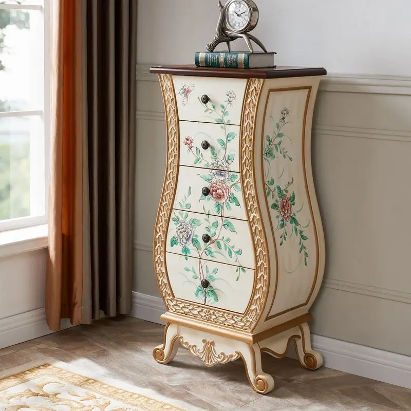 

Three four five chest cabinet decorative storage solid wood locker American drawer painted locker
