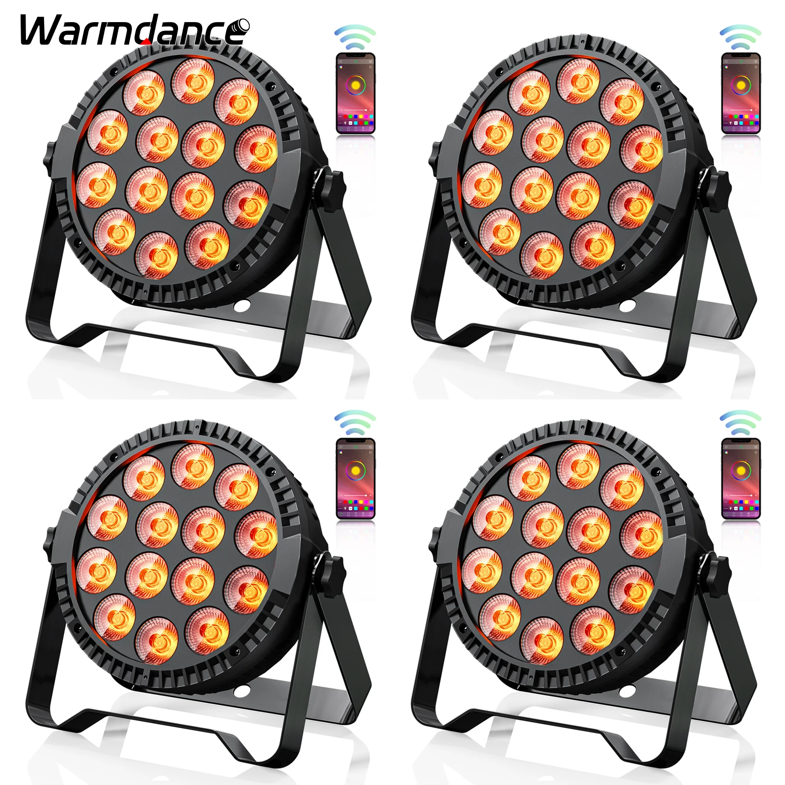4PCS 14LEDs Par Lichter RGBW 4-in-1 Bühnenbeleuchtung Effekt Farbmischung LED Projektionslicht für