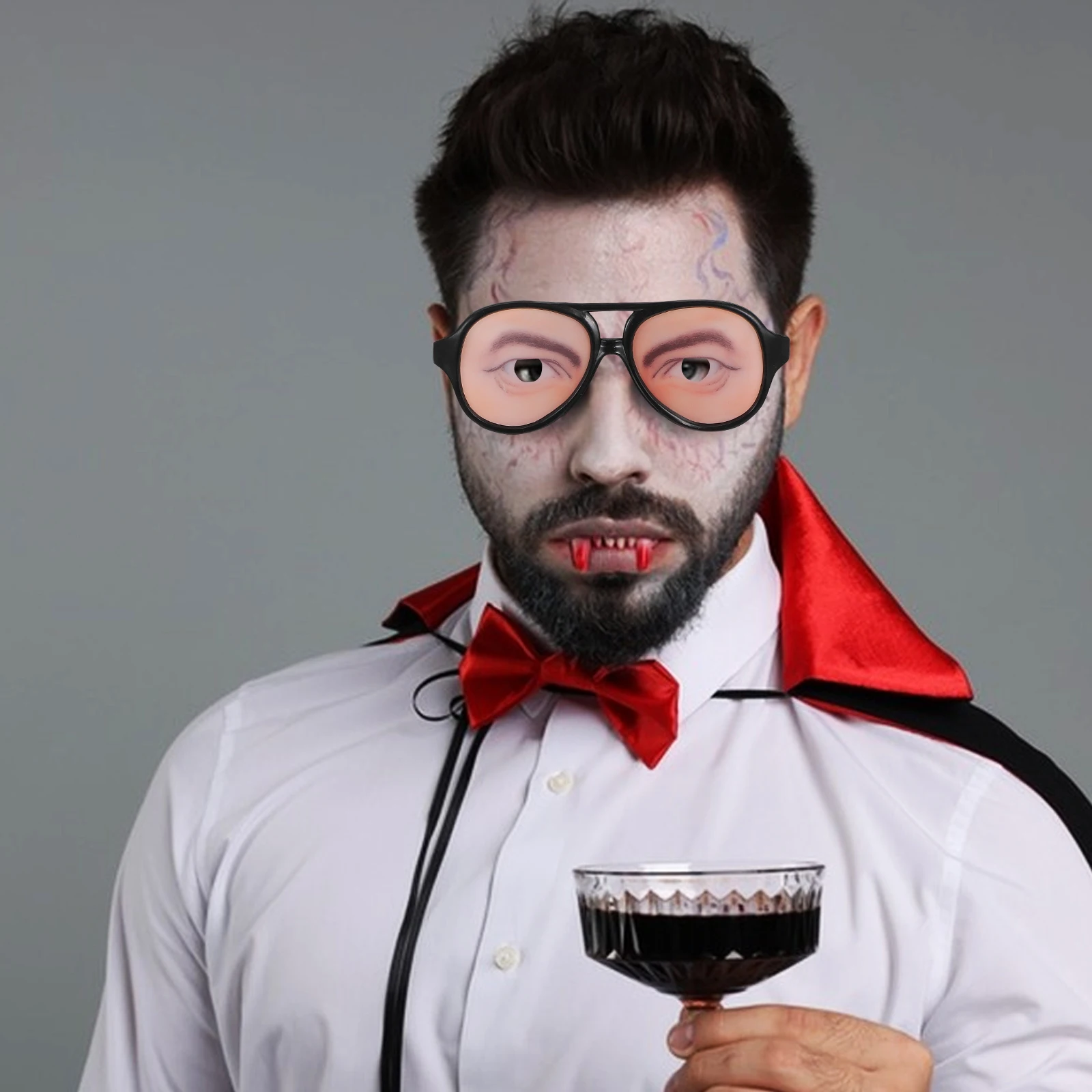 Funny Glasses for Halloween Lightweight Portable Cool Design Novelty Sunglasses One Size Fits Most Eyewear Prank Tools