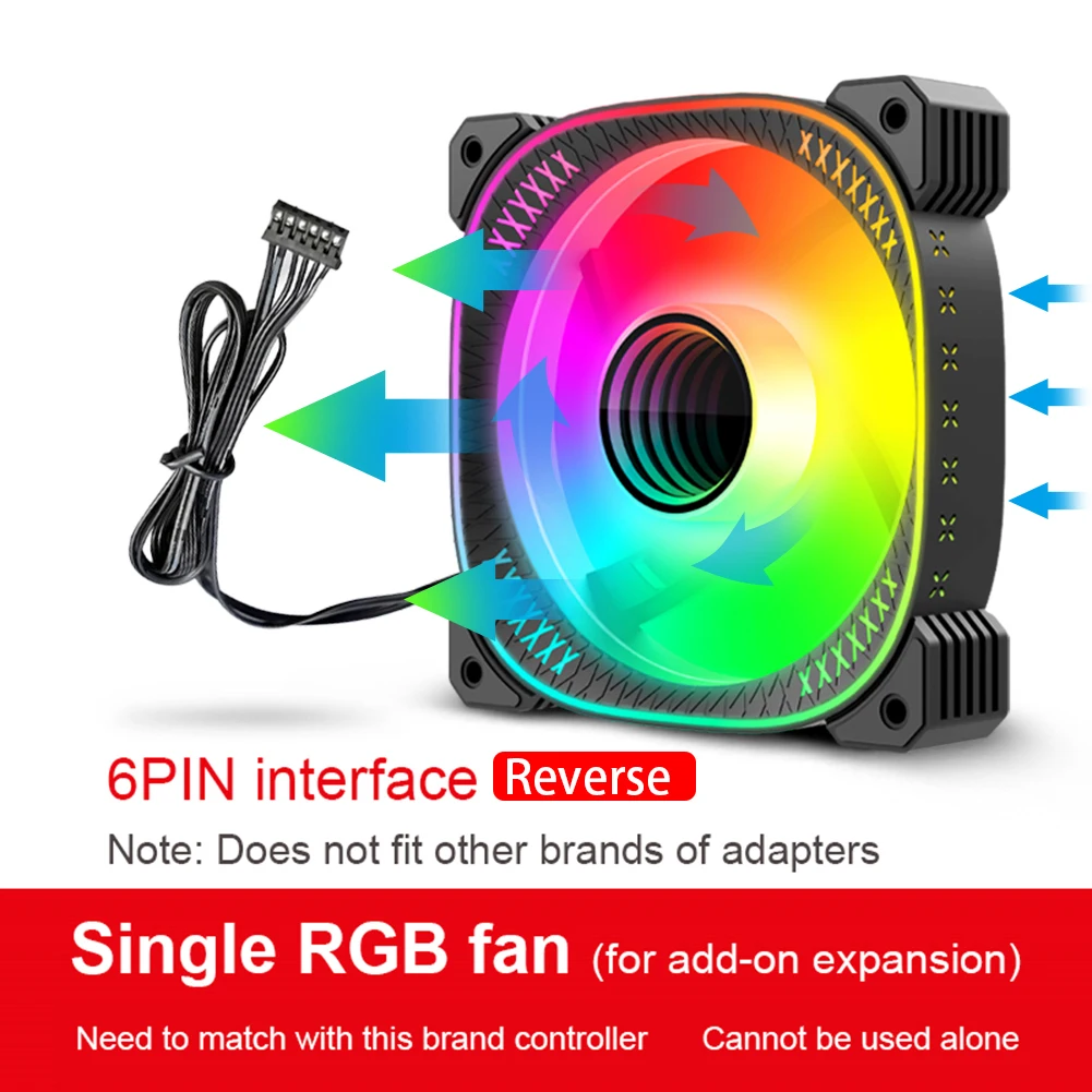 COOLMOON 120mm RGB ARGB Fan Cooler PWM 6PIN 5V ARGB Ventilateur PC Computer Cooling Case Radiator for Desktop PC Case CPU Cooler