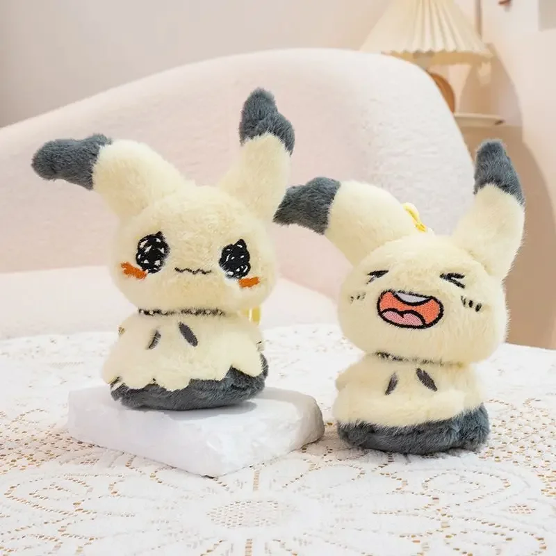 15cm Mimikyu Plüsch-Schlüsselanhänger mit 3 Gesichtsausdrücken, weicher, flauschiger Anhänger mit Handschlaufe, Geister-Fee-Typ für Taschendekoration, Fan-Geschenk