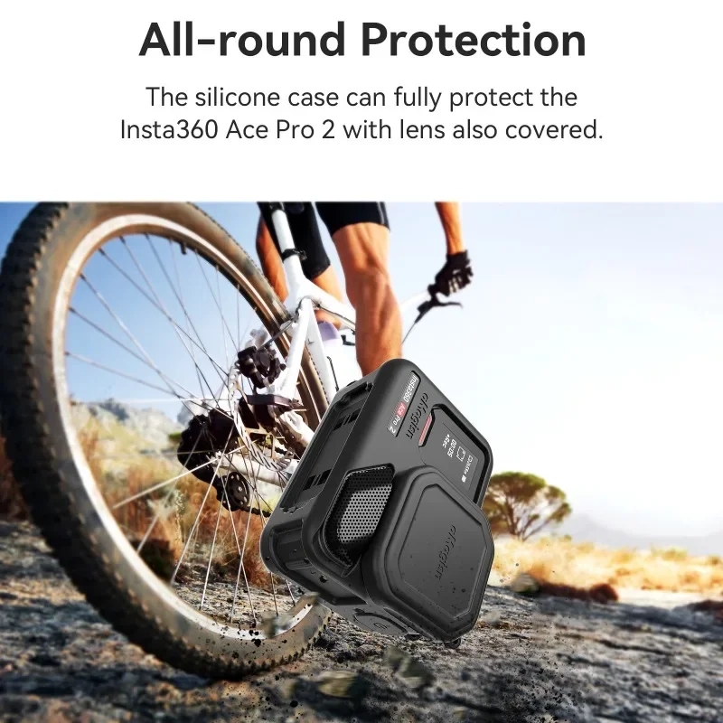 aMagisn Silicone Sleeve + Lens Cap for Insta360 Ace Pro 2,with Lanyard,Protection Cover Case，Insta360 Ace Pro 2 Accessories