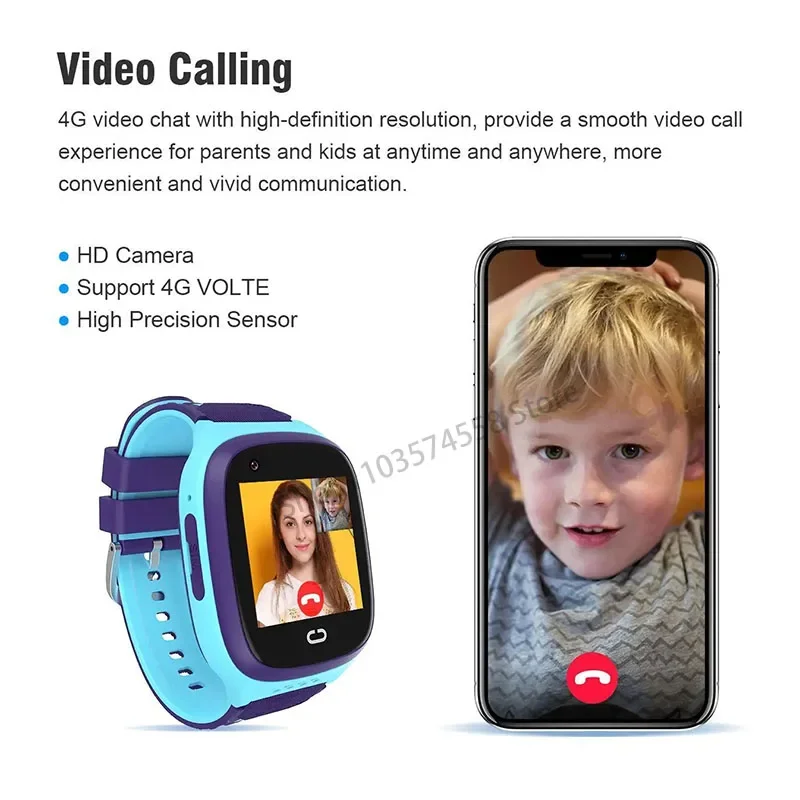 Children\'s positioning smartwatch, compatible with iOS, compatible with boys and girls, elementary school students, 4G