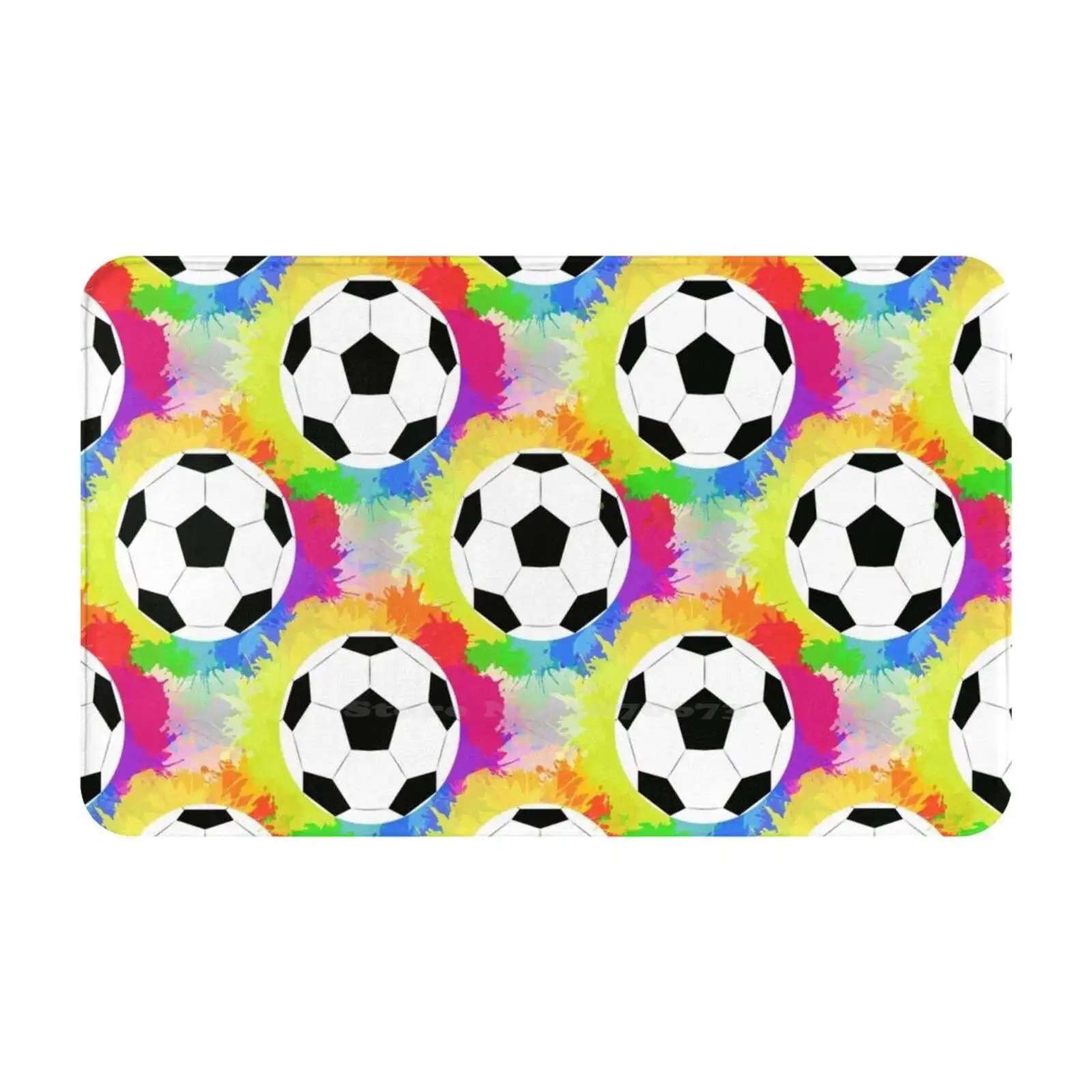 Soccer Pattern | Goal Score Stadium Soft Cushion Car Home Carpet Door Mat Training Heart Athlete Friendship Football Team