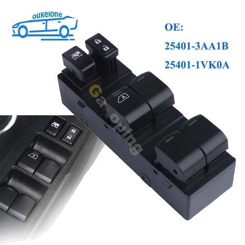Para Nissan Versa 2012-2019 elevador de energía eléctrico delantero izquierdo Control de ventana botón de interruptor accesorios de coche 25401-3AA1B 25401-1VK0A