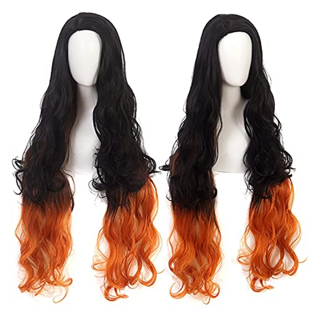 

Аниме Косплей Парик Длинные Короткие Синтетические Волосы для Хэллоуина Костюм Вечеринка Длинный Черный Оранжевый Камадо Незуко