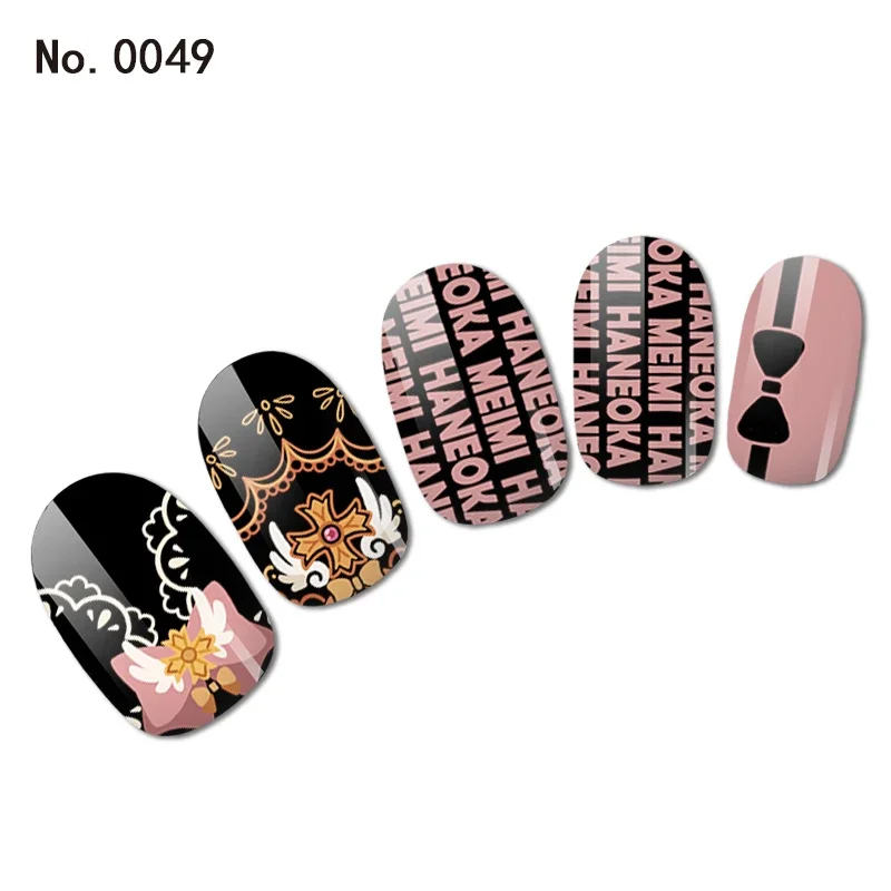 Haneoka Meimi Anime Merchant Nail Stickers Cute Pink Flower Nail Art Nail Decoration Uv Gel Led Light Soak Off Decal Pink