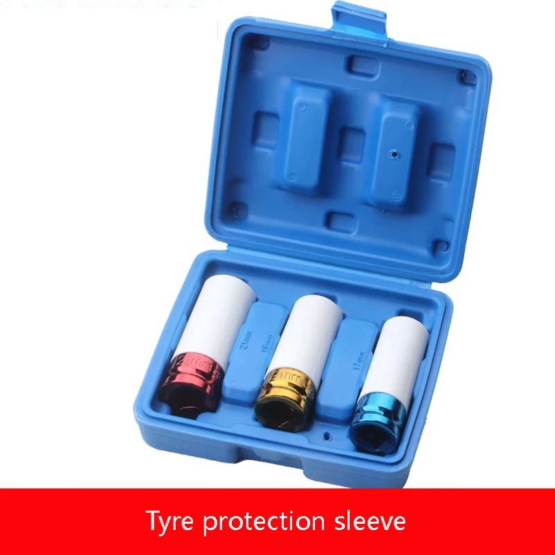 3Pcs Pneumatic Tire Protection Sleeve 1/2 Color Long Sleeve Auto Repair Set Tool Color Sleeve Three Sets