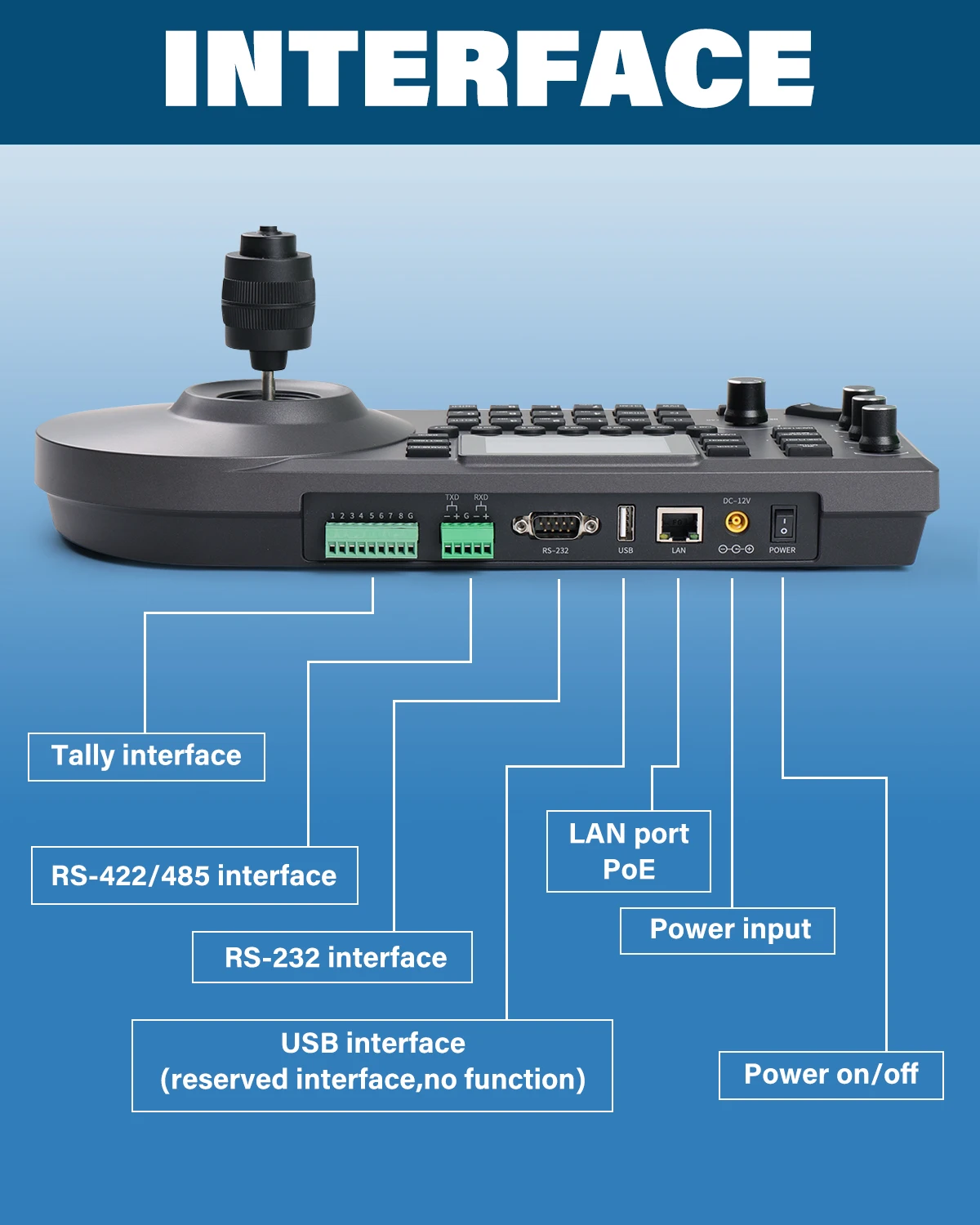 Mejor precio 2024 OEM ODM KC608Pro NDI controlador PTZ PoE NDI controlador de cámara IP PTZ controlador de cámara teclado