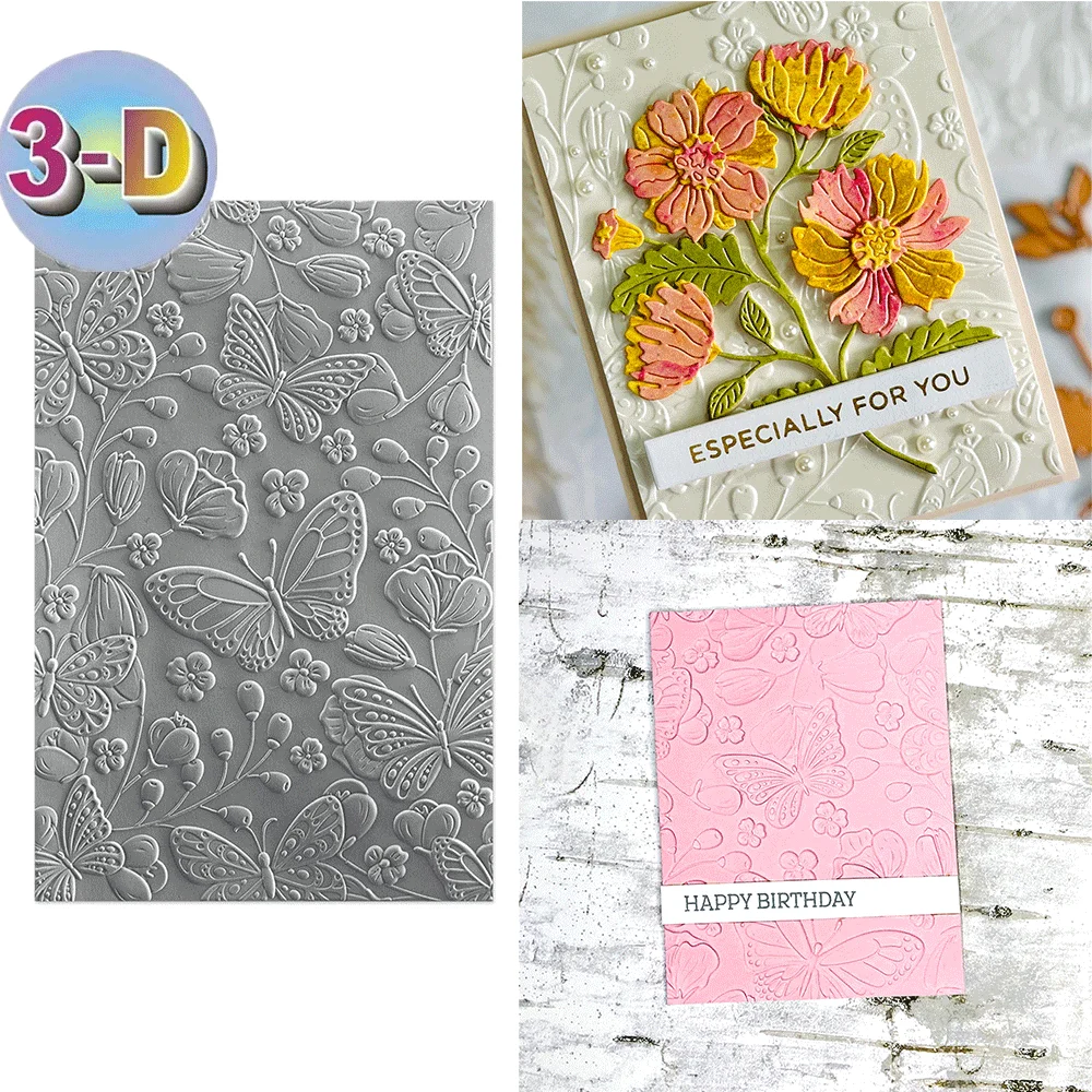 

Beautiful Butterfly 3D Embossing Folder and Matching Dies for Adding Textured Detail To Paper Crafting Card Making Supplies