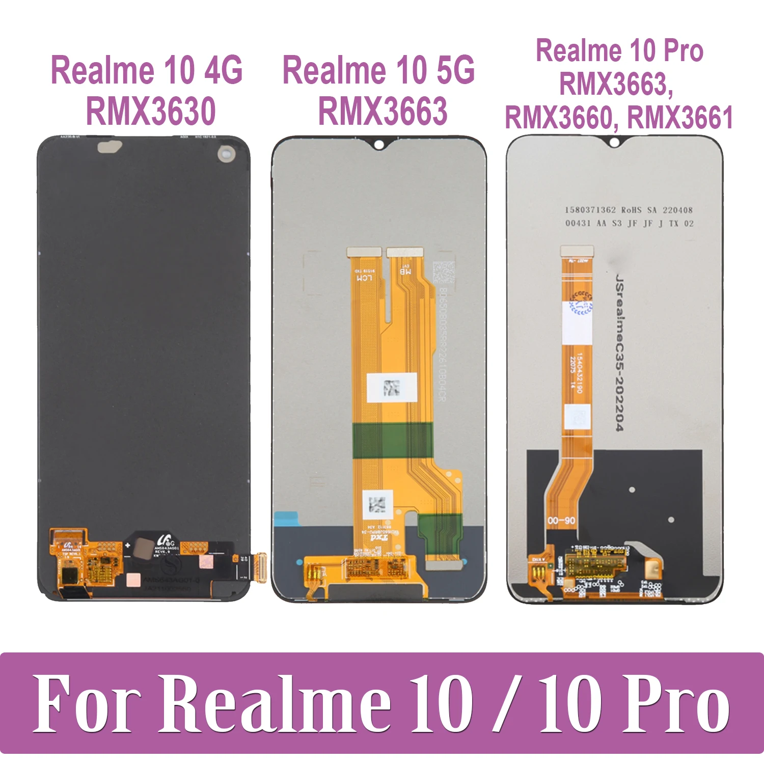 

Original For OPPO Realme 10 Pro 5G RMX3663 RMX3660 RMX3661 RMX3630 LCD Display Touch Screen Digitizer Assembly