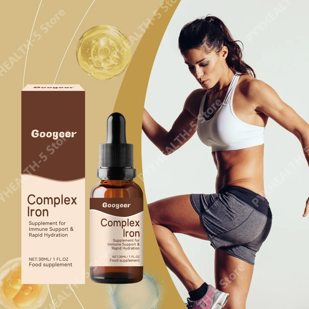 

Googeer Complex Iron Liquid Supplement with Vitamin B1, Traditional Chinese Medicine Extract, Supports Immune System, 30 Ml