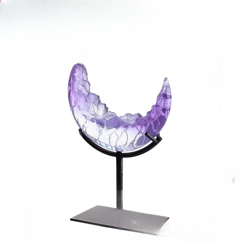 Glazed crescent moon ornament, home furnishing, living room entrance, art decoration, advanced sense design