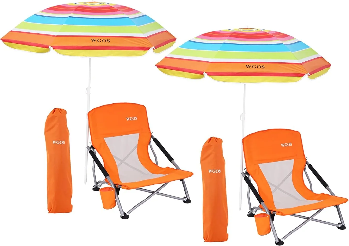 

Portable folding Chair with Umbrella, Camping Chair, Beach Chair (orange)