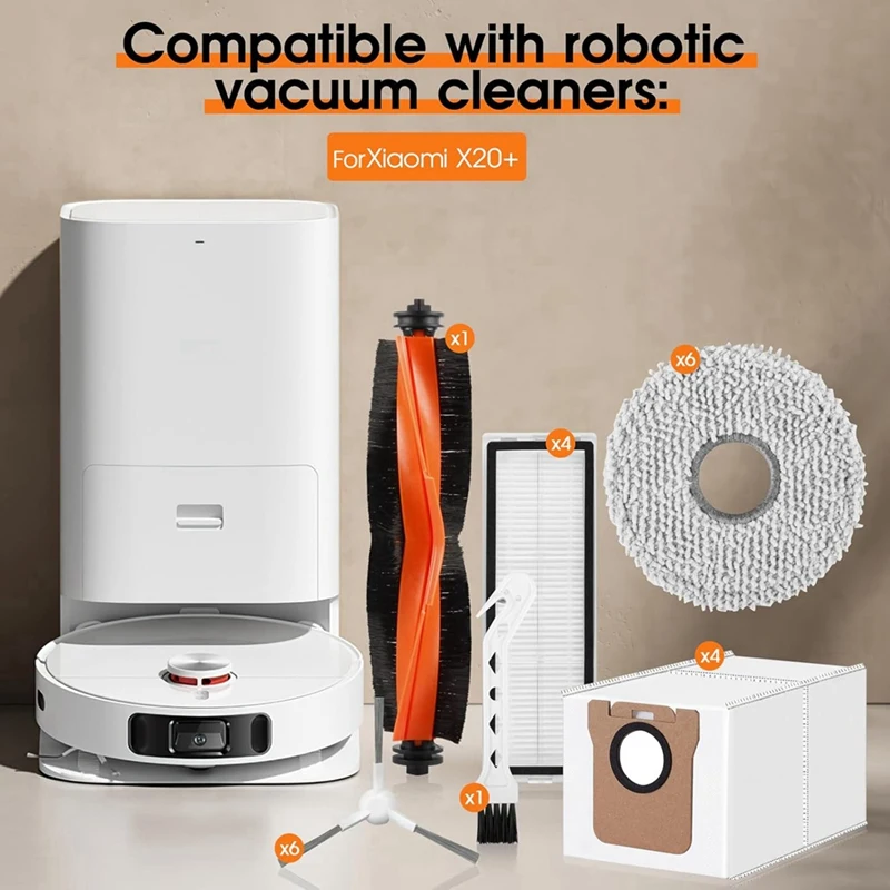 ABWM-Set di accessori per aspirapolvere Xiaomi X20+, accessori per parti di ricambio per aspirapolvere robot Xiaomi X20 Plus