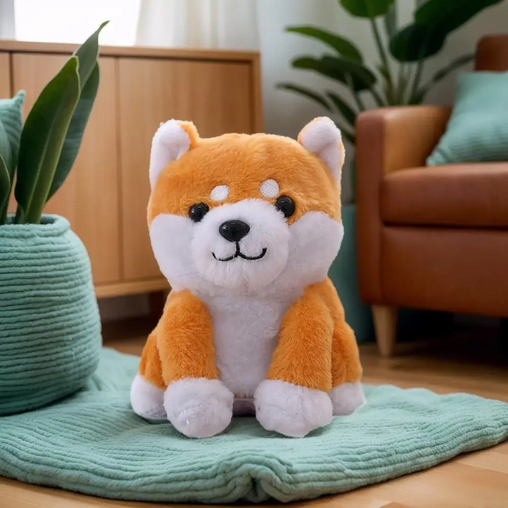 Electric Cute Fluffy Shiba Inu Dog Plush Toy Adorbale Stuffed Animals Puppy Plushies Doll Kawaii Soft Kids Toys For Girls Boys