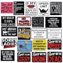 25 Types Square Personality Enamel Pins Funny Phrase Proverb Brooches Lapel Badge Accessories Backpack Clothes Decorative Pin