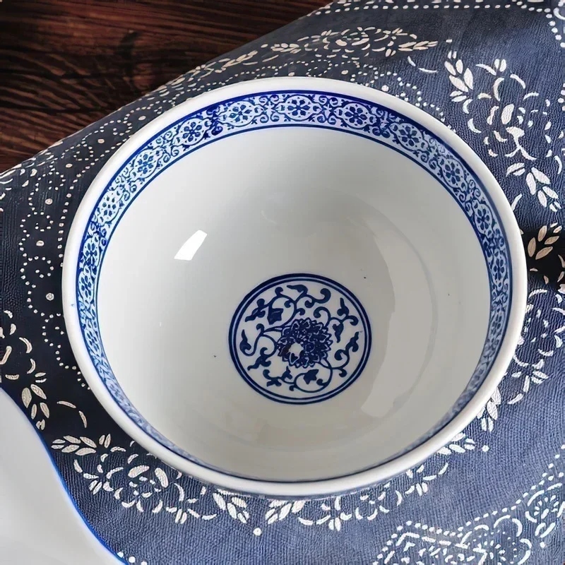 Blue And White Large Bowl Ceramic Bowl Blue And White Porcelain Japanese Bone China Tableware Rice Noodle Kitchen Supplies