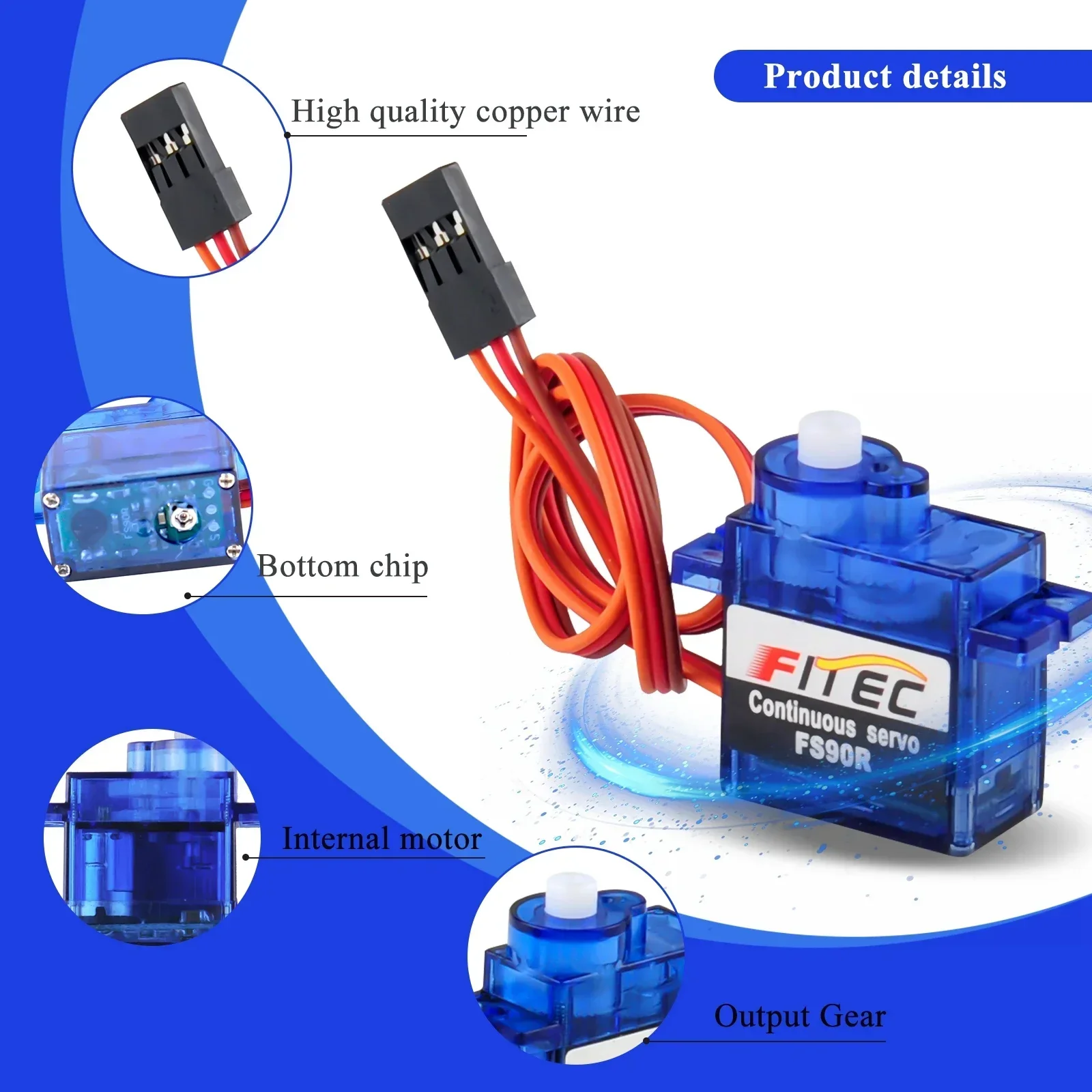 Servo digitale ad alta coppia impermeabile 1.5KG servo 180 gradi 270 gradi ingranaggio in metallo 25T per giocattolo braccio meccanico camion RC