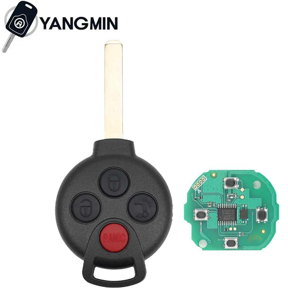 Pilot zdalnego sterowania KR55WK45144 do Mercedes-Benz Fortwo 451 2007-2013, obudowa kluczyka samochodowego z chipem ID46 PCF7941, częstotliwość 315/433 MHz.