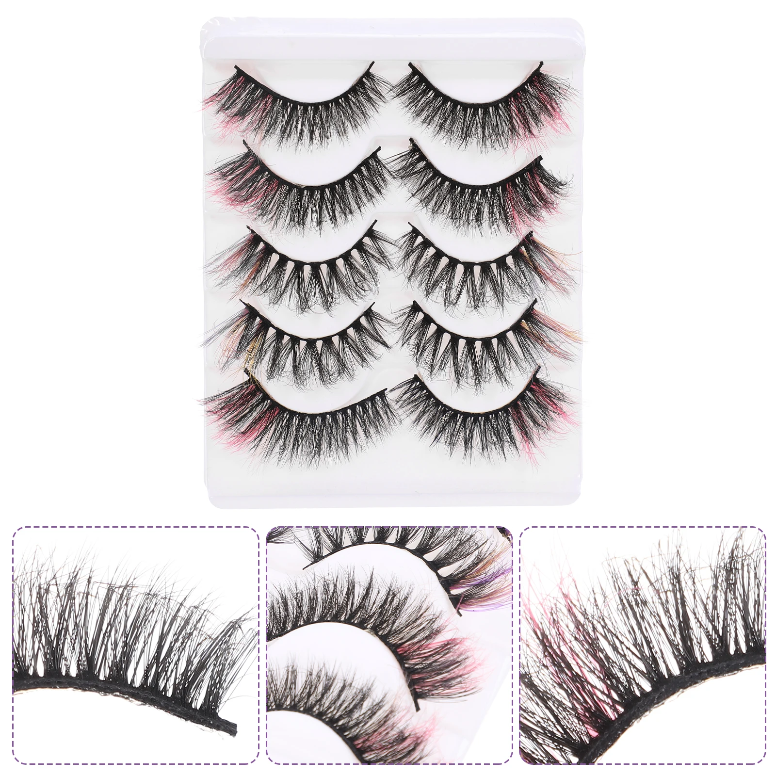

Colored False Eyelashes Faux Fake Lashes Multicolored Cosplay Extensions for Halloween Party Stage Prom Valentine’s