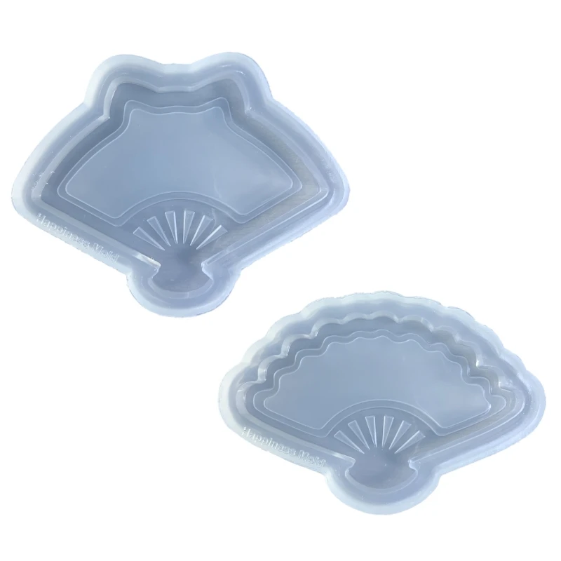 Hand Fan Shaped Mold Decorative Epoxy Resin Mold Jewelry Making Fancy Fan Mould Drop shipping