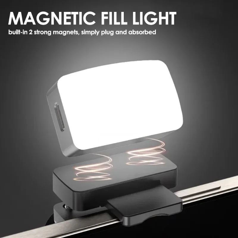 Mini Magnetic Fill Light for DJI OM6 OM5 Insta360 Handheld Camera Accessories Adjustable LED Video Light Phones Selfie Light