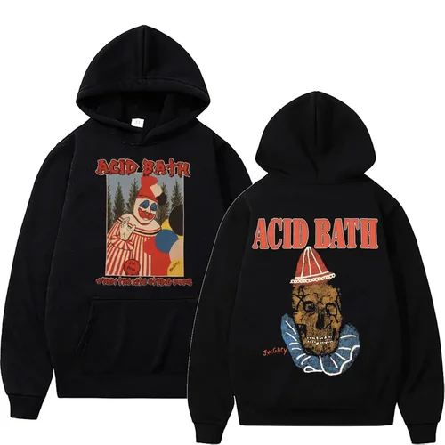Imagen 2 del producto Acid Bath-Sudadera con capucha para hombre y mujer, de algodón, con estampado gráfico de álbum, de gran tamaño, estilo gótico