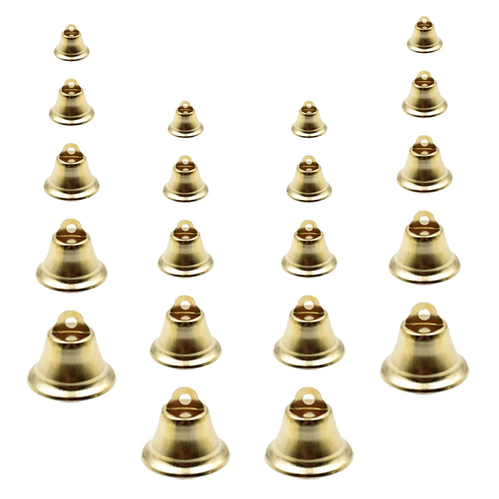 

100pcs Golden Trumpet Bells Decorative Hanging Christmas Ornaments Gloss DIY Accessories Party Decorations Wind Chimes