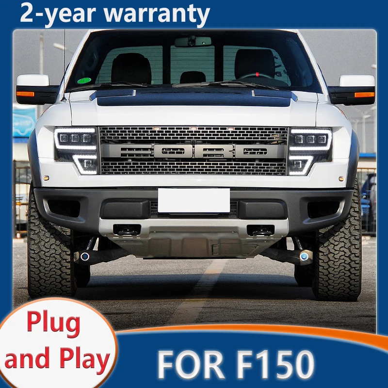 

Фара для фар Ford F150 2009-2014 Raptor, светодиодная фара DRL, линза с двойным лучом H7 HID, ксеноновая биксеноновая линза