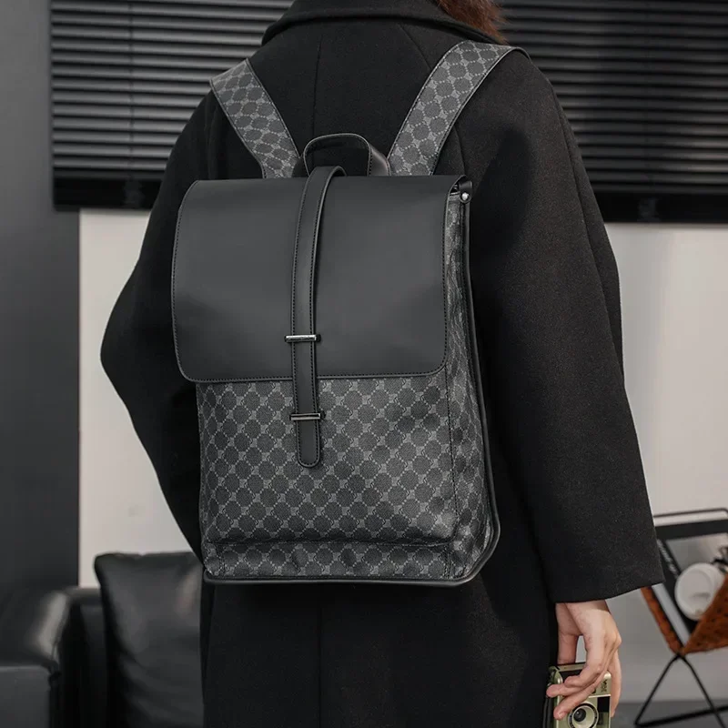 Nieuwe Mode Heren Rugzak Reistas Luxe Merk Ontwerp Grote Capaciteit Schoolrugzak Pu Lederen Backbags Laptop Schoudertas